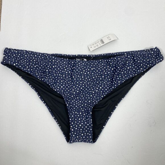 J Crew Hipster bikini bottom dots Retro Sz XXL Navy Blue NWT - Picture 3 of 7
